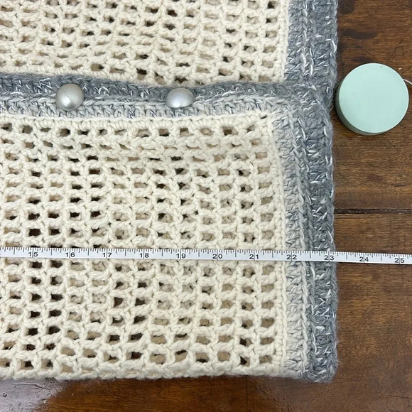 Vintage Handmade Crochet Women's Sweater Cottage Knit Buttons Cozy Warm Medium - Picture 10 of 11